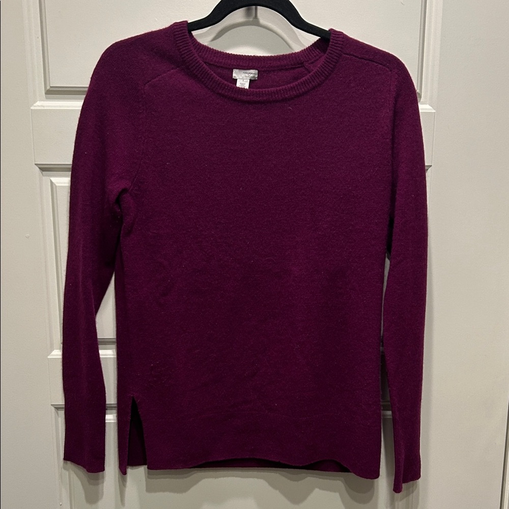 Halogen Cashmere Rich Purple Crew Neck Sweater